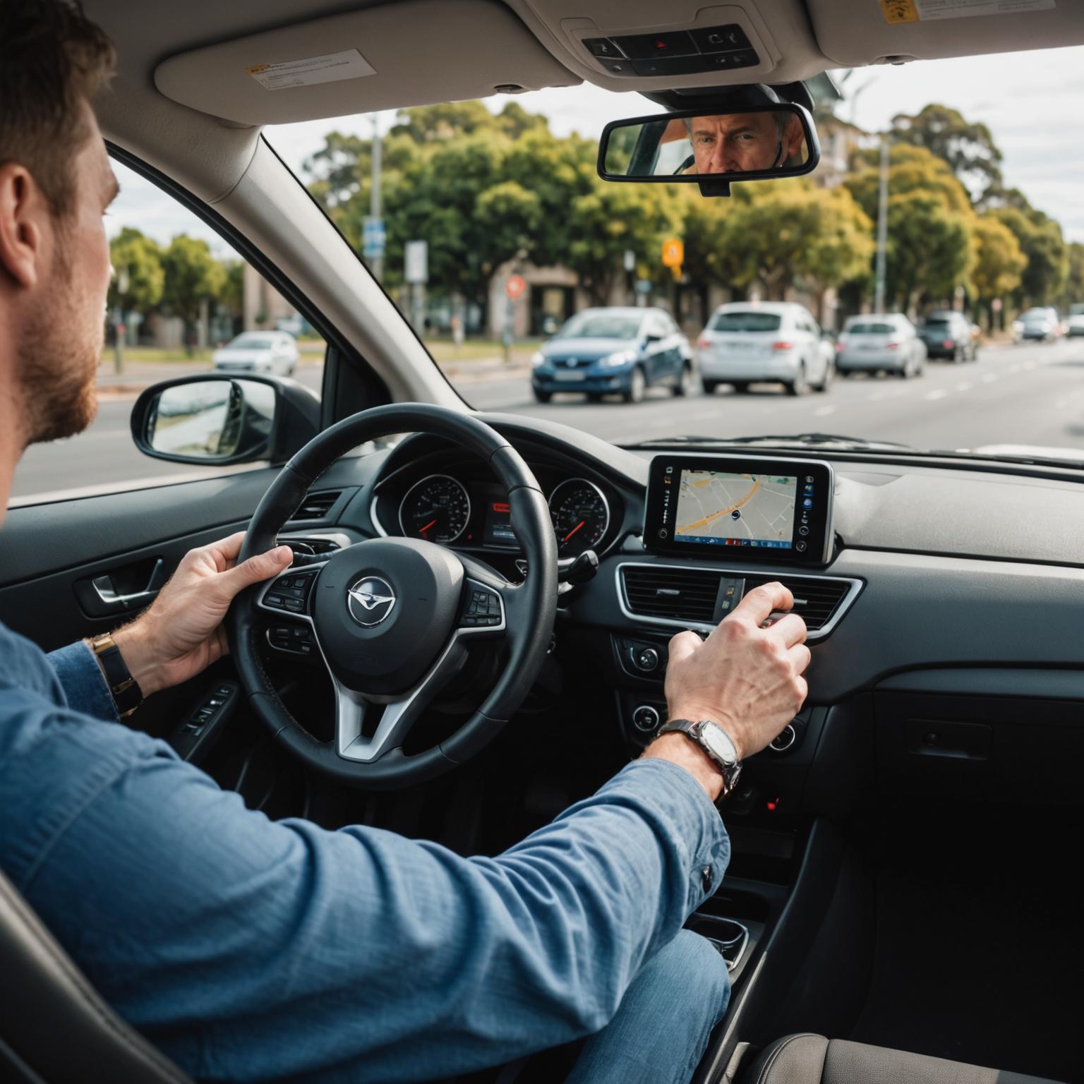 Professional driving lesson in progress