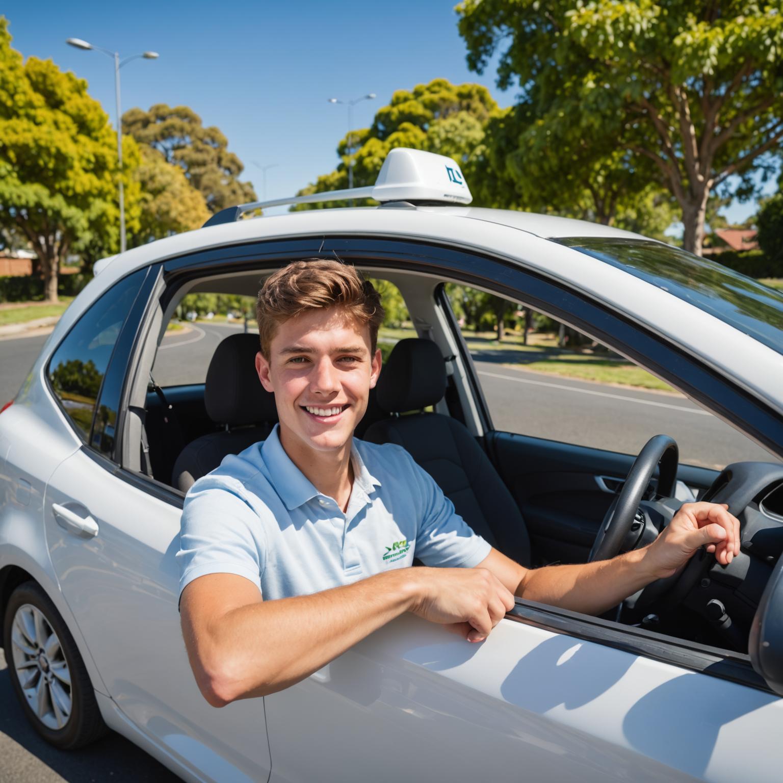 Learner driver practising on Australian road